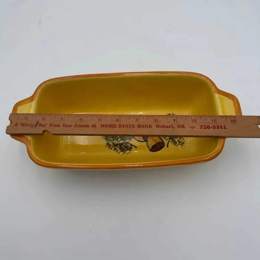 Vintage Los Angeles Potterys Mushroom Carrot Loaf Pan Ceramic